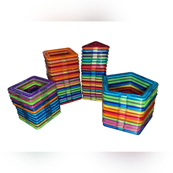 Magformers Rainbow 62-Piece Set Magnetic Tiles Building Blocks, Educational Kit - Picture 1 of 6